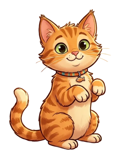 Doggy Cat standing at attention